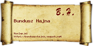 Bundusz Hajna névjegykártya